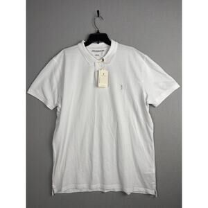 Fusaro Antonio Polo Shirt Mens 3XL White Pique Cotton Golf Logo Classic New